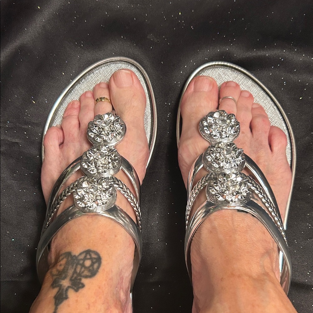 Shimmering Silver Women's Sandals